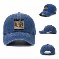 Funny Cat Humor Washed Cotton Baseball Cap In My Defense I Was Left Unsupervised