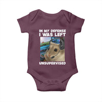 Funny Hamster Gamer Baby Onesie In My Defense I Was Left Unsupervised - Wonder Print Shop