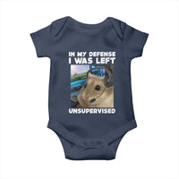 Funny Hamster Gamer Baby Onesie In My Defense I Was Left Unsupervised - Wonder Print Shop