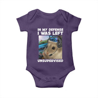 Funny Hamster Gamer Baby Onesie In My Defense I Was Left Unsupervised - Wonder Print Shop