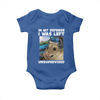 Funny Hamster Gamer Baby Onesie In My Defense I Was Left Unsupervised - Wonder Print Shop