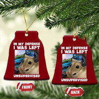 Funny Hamster Gamer Ceramic Ornament In My Defense I Was Left Unsupervised - Wonder Print Shop