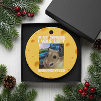 Funny Hamster Gamer Ceramic Ornament In My Defense I Was Left Unsupervised - Wonder Print Shop