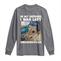 Funny Hamster Gamer Long Sleeve Shirt In My Defense I Was Left Unsupervised - Wonder Print Shop
