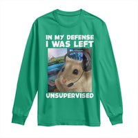 Funny Hamster Gamer Long Sleeve Shirt In My Defense I Was Left Unsupervised - Wonder Print Shop