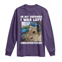 Funny Hamster Gamer Long Sleeve Shirt In My Defense I Was Left Unsupervised - Wonder Print Shop