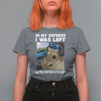 Funny Hamster Gamer T Shirt For Women In My Defense I Was Left Unsupervised - Wonder Print Shop