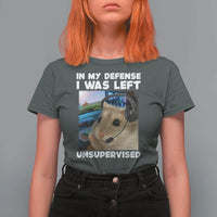 Funny Hamster Gamer T Shirt For Women In My Defense I Was Left Unsupervised - Wonder Print Shop