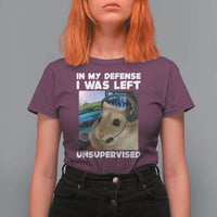 Funny Hamster Gamer T Shirt For Women In My Defense I Was Left Unsupervised - Wonder Print Shop