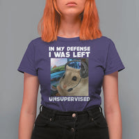 Funny Hamster Gamer T Shirt For Women In My Defense I Was Left Unsupervised - Wonder Print Shop