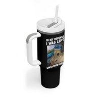 Funny Hamster Gamer Tumbler With Handle In My Defense I Was Left Unsupervised
