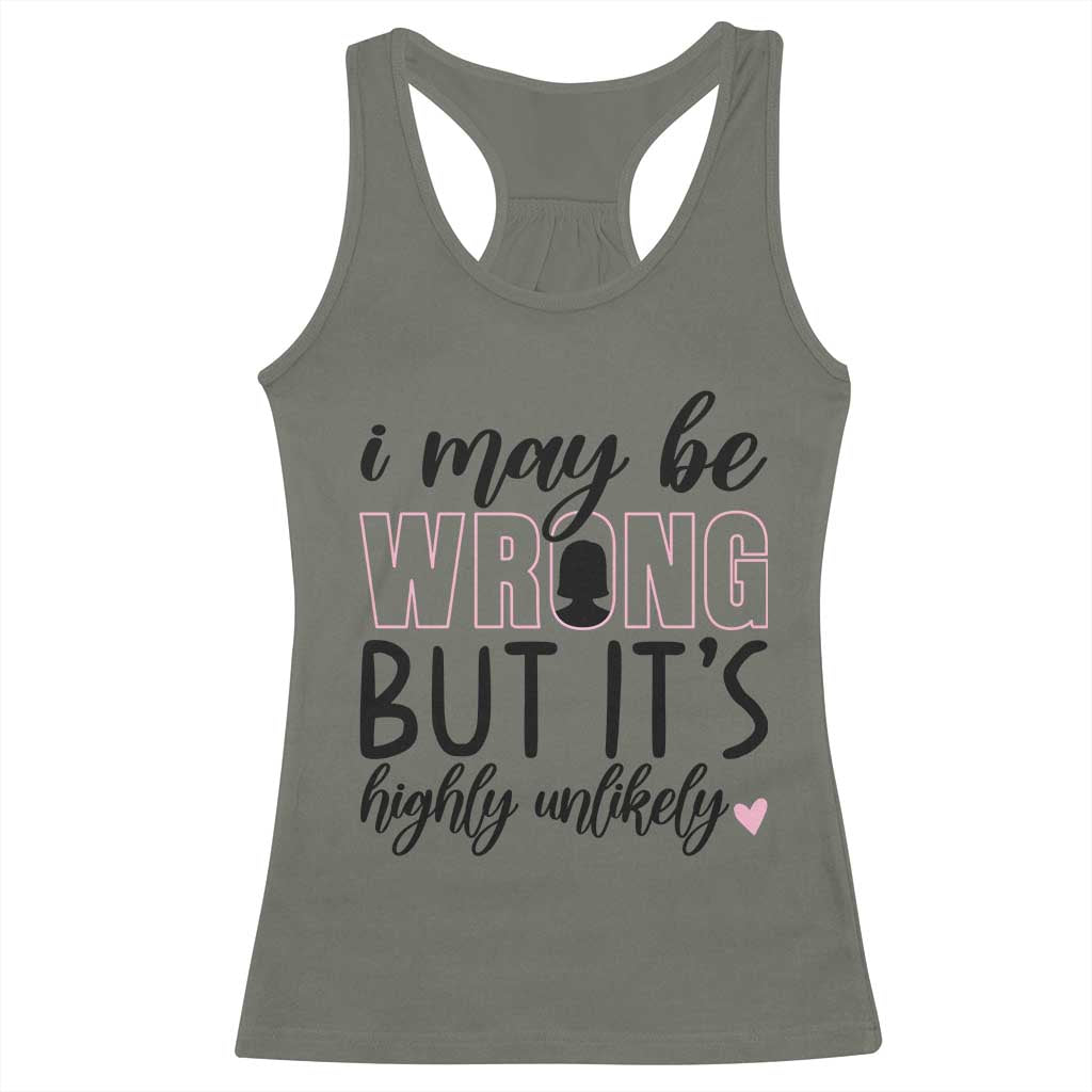 I May Be Wrong But It Is Highly Unlikely Racerback Tank Top Funny Sarcastic - Wonder Print Shop