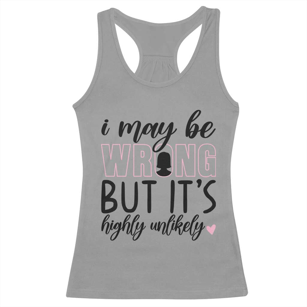 I May Be Wrong But It Is Highly Unlikely Racerback Tank Top Funny Sarcastic - Wonder Print Shop