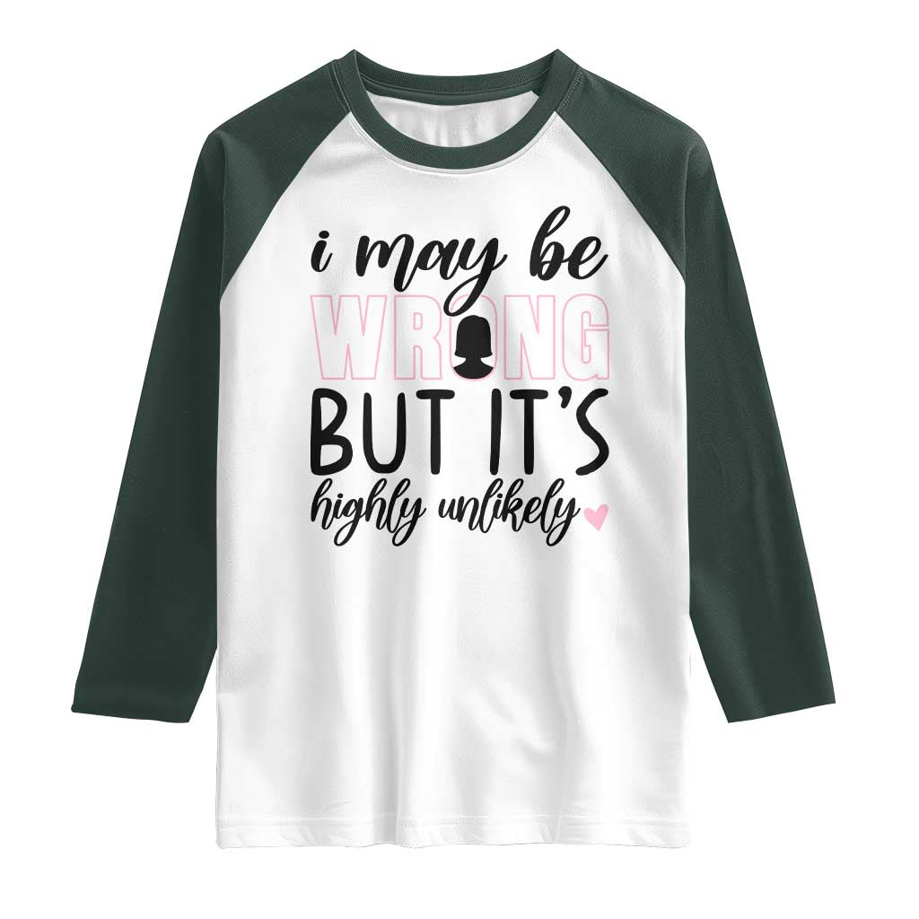 I May Be Wrong But It Is Highly Unlikely Raglan Shirt Funny Sarcastic - Wonder Print Shop