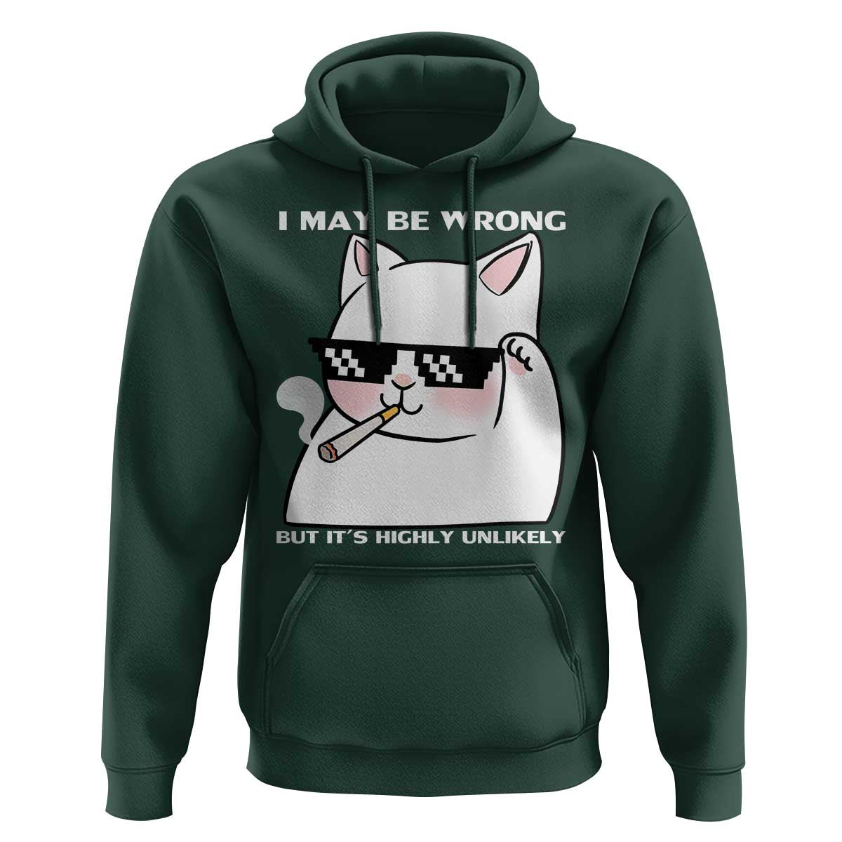Funny Cat Humor Hoodie I May Be Wrong But It Is Highly Unlikely - Wonder Print Shop