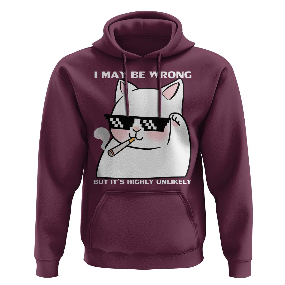 Funny Cat Humor Hoodie I May Be Wrong But It Is Highly Unlikely - Wonder Print Shop