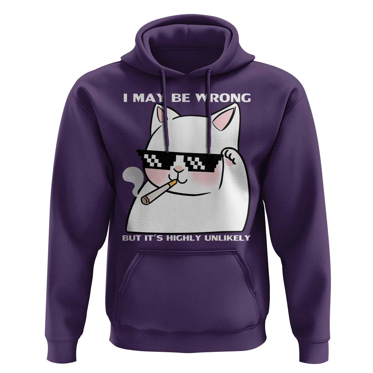 Funny Cat Humor Hoodie I May Be Wrong But It Is Highly Unlikely - Wonder Print Shop