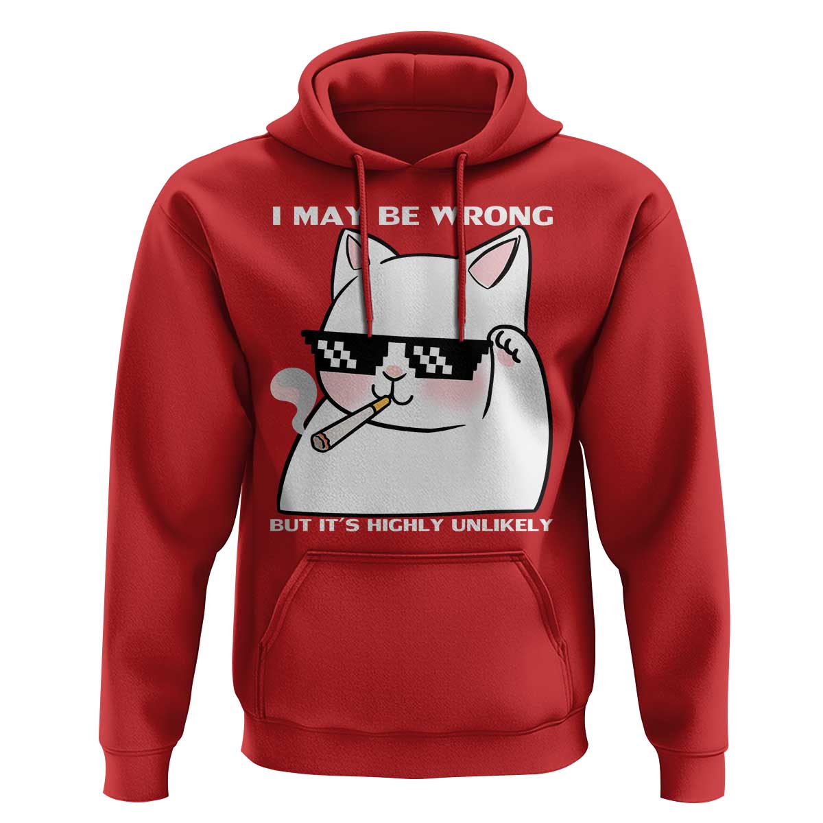 Funny Cat Humor Hoodie I May Be Wrong But It Is Highly Unlikely - Wonder Print Shop