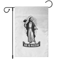Christian Football Lover Garden Flag He Is Rizzin Funny Gift - Wonder Print Shop