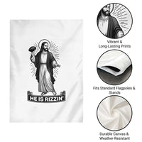 Christian Football Lover Garden Flag He Is Rizzin Funny Gift - Wonder Print Shop