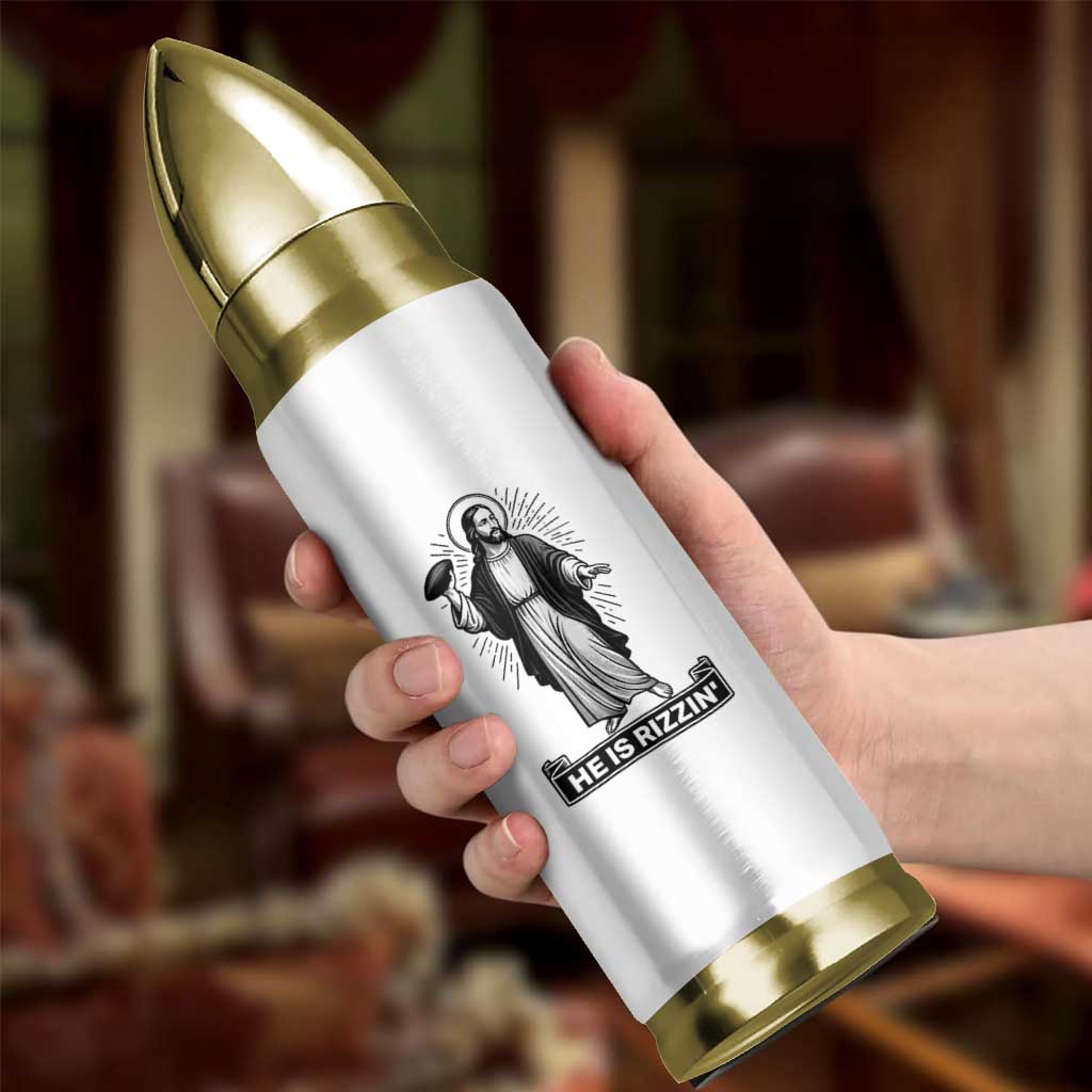 Christian Football Lover Bullet Tumbler He Is Rizzin Funny Gift - Wonder Print Shop