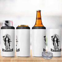 Christian Football Lover 4 in 1 Can Cooler Tumbler He Is Rizzin Funny Gift - Wonder Print Shop