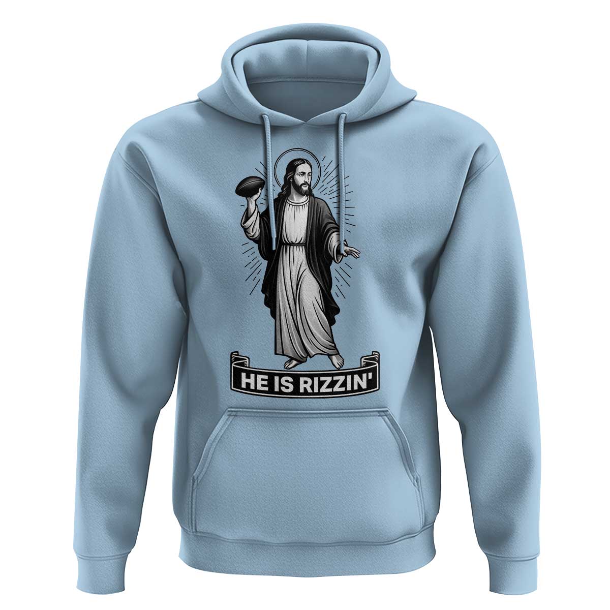 Christian Football Lover Hoodie He Is Rizzin Funny Gift - Wonder Print Shop