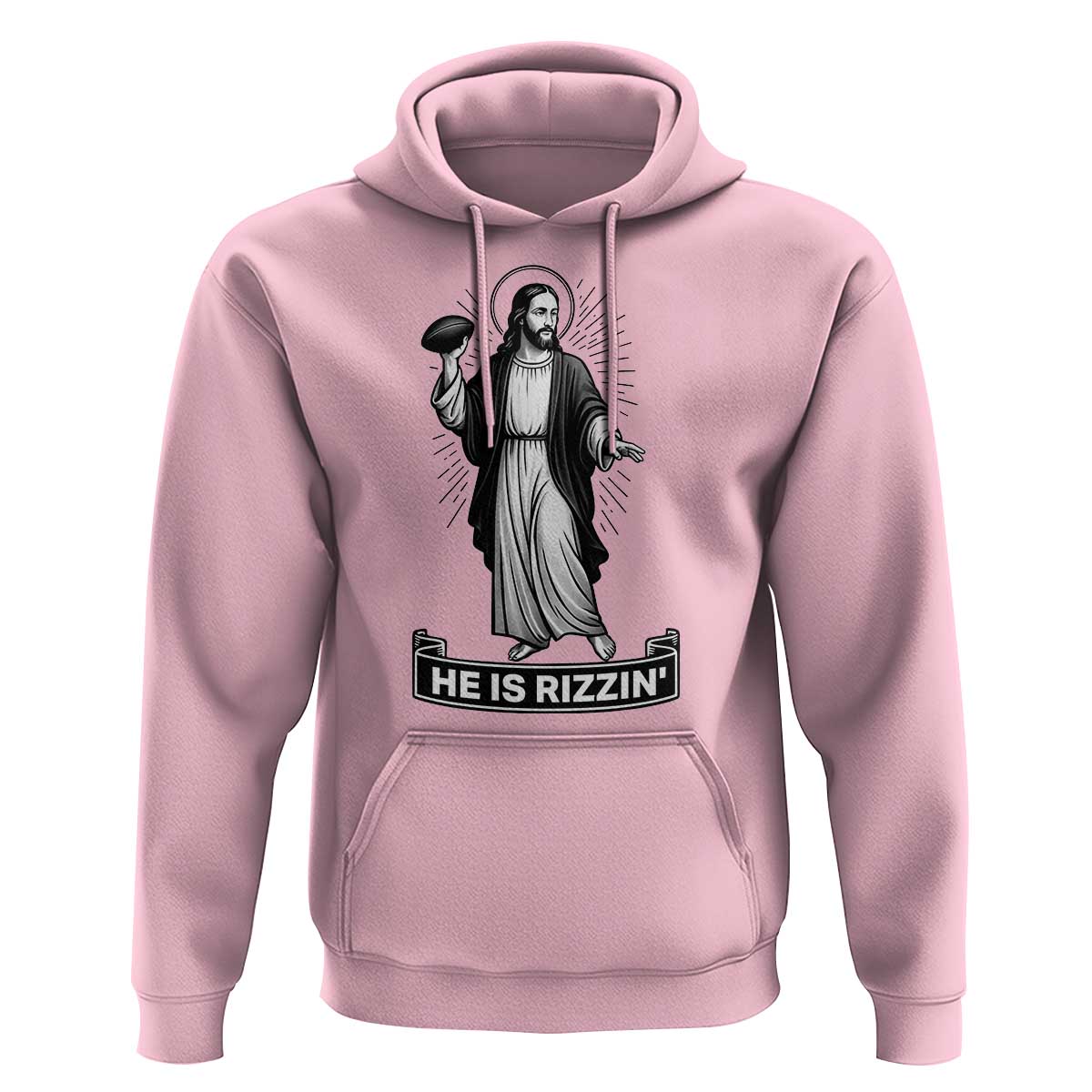Christian Football Lover Hoodie He Is Rizzin Funny Gift - Wonder Print Shop