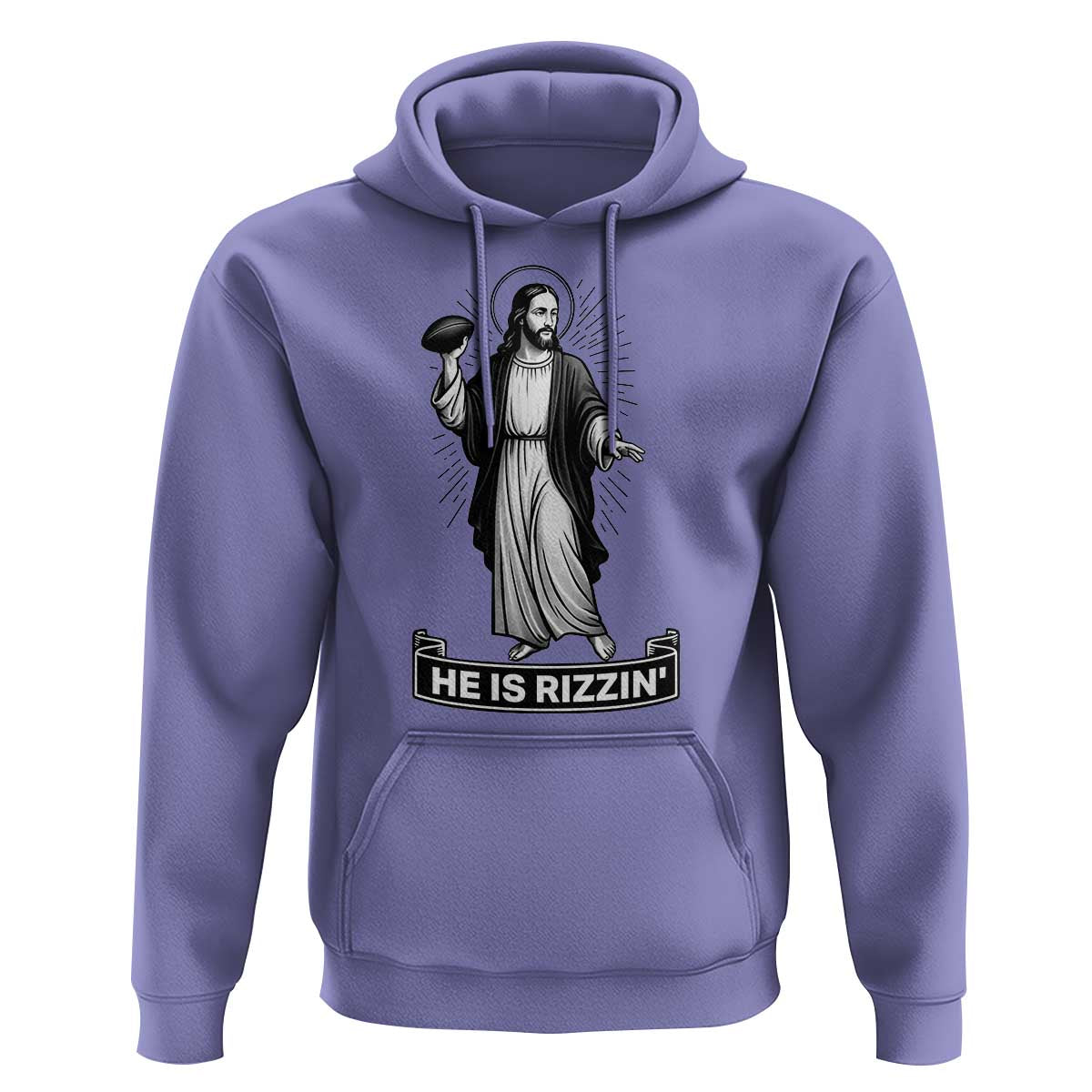 Christian Football Lover Hoodie He Is Rizzin Funny Gift - Wonder Print Shop
