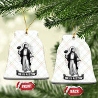 Christian Football Lover Ceramic Ornament He Is Rizzin Funny Gift - Wonder Print Shop