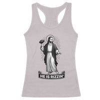 Christian Football Lover Racerback Tank Top He Is Rizzin Funny Gift - Wonder Print Shop