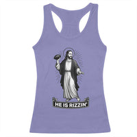 Christian Football Lover Racerback Tank Top He Is Rizzin Funny Gift - Wonder Print Shop