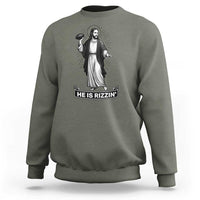 Christian Football Lover Sweatshirt He Is Rizzin Funny Gift - Wonder Print Shop