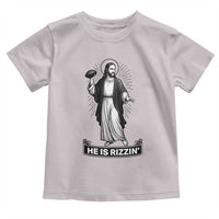 Christian Football Lover Toddler T Shirt He Is Rizzin Funny Gift - Wonder Print Shop