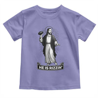 Christian Football Lover Toddler T Shirt He Is Rizzin Funny Gift - Wonder Print Shop