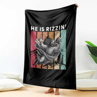 He Is Rizzin Throw Blanket Funny Christian Football Lover Gift - Wonder Print Shop