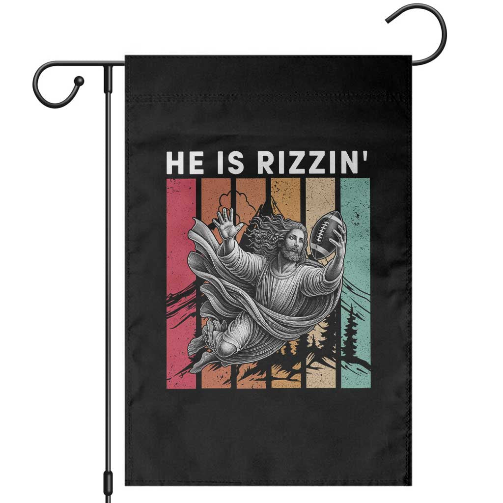 He Is Rizzin Garden Flag Funny Christian Football Lover Gift - Wonder Print Shop