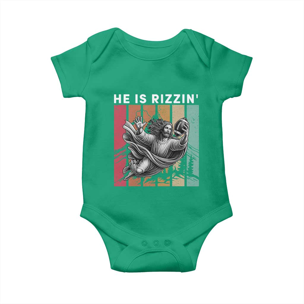 He Is Rizzin Baby Onesie Funny Christian Football Lover Gift - Wonder Print Shop