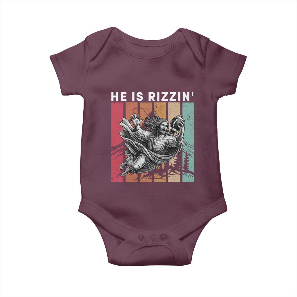 He Is Rizzin Baby Onesie Funny Christian Football Lover Gift - Wonder Print Shop