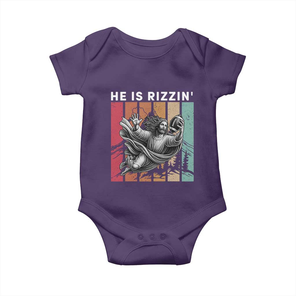 He Is Rizzin Baby Onesie Funny Christian Football Lover Gift - Wonder Print Shop