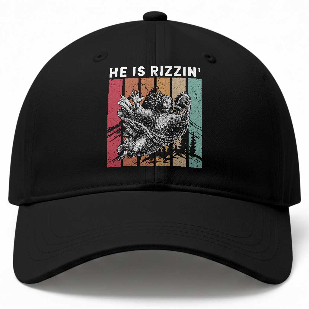 He Is Rizzin Baseball Cap Funny Christian Football Lover Gift
