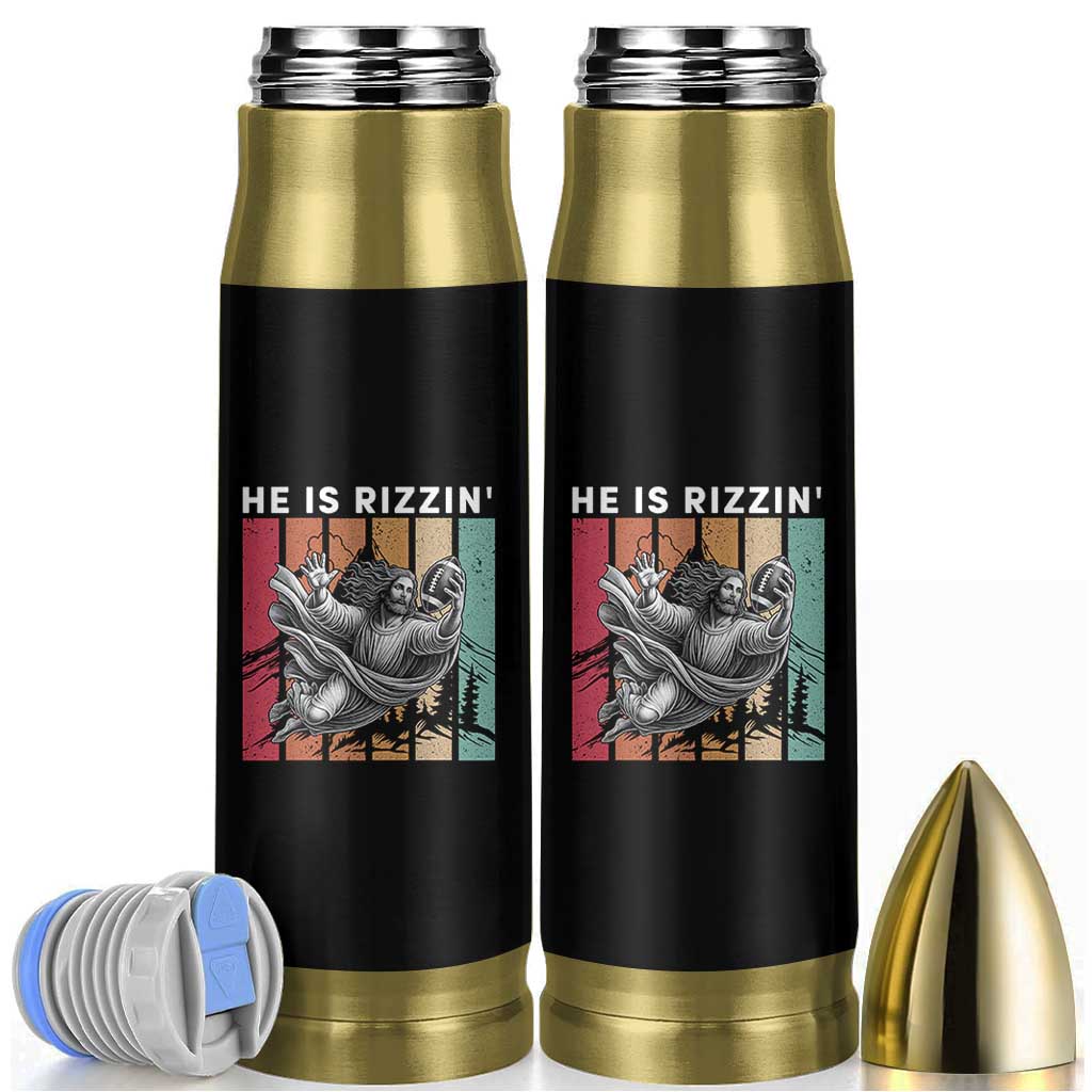 He Is Rizzin Bullet Tumbler Funny Christian Football Lover Gift - Wonder Print Shop