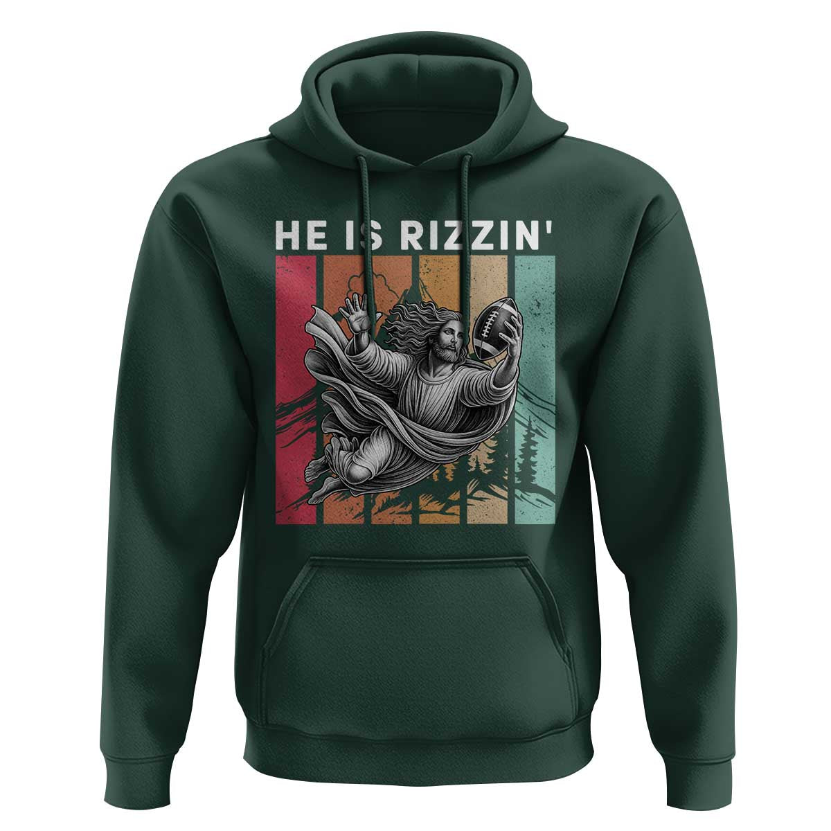He Is Rizzin Hoodie Funny Christian Football Lover Gift - Wonder Print Shop