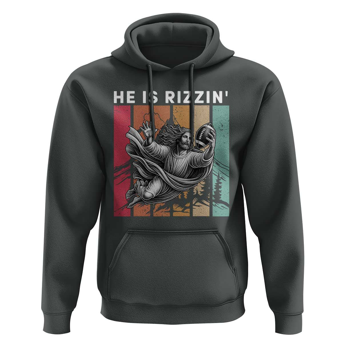 He Is Rizzin Hoodie Funny Christian Football Lover Gift - Wonder Print Shop