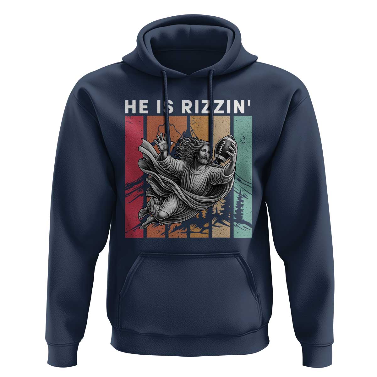He Is Rizzin Hoodie Funny Christian Football Lover Gift - Wonder Print Shop