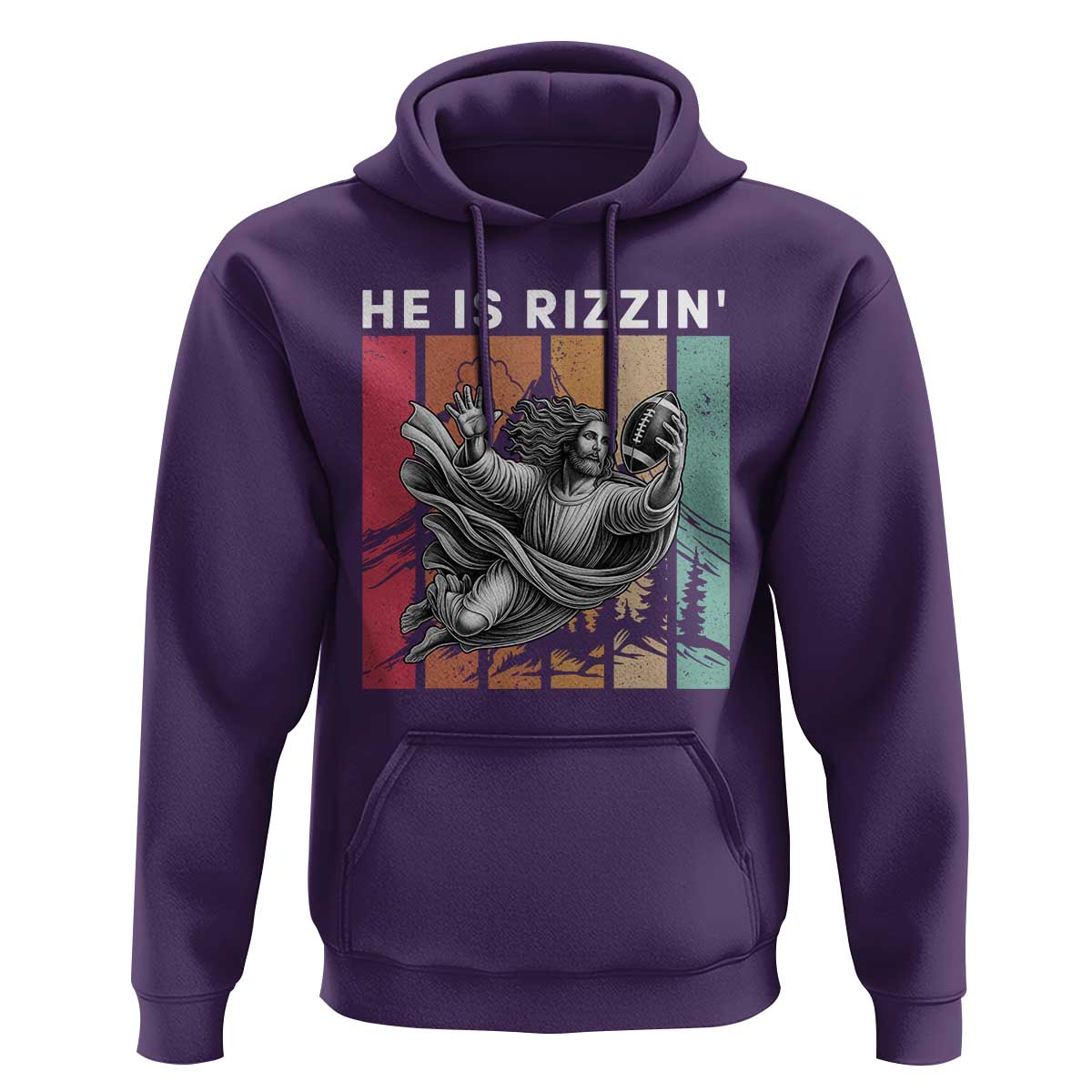 He Is Rizzin Hoodie Funny Christian Football Lover Gift - Wonder Print Shop