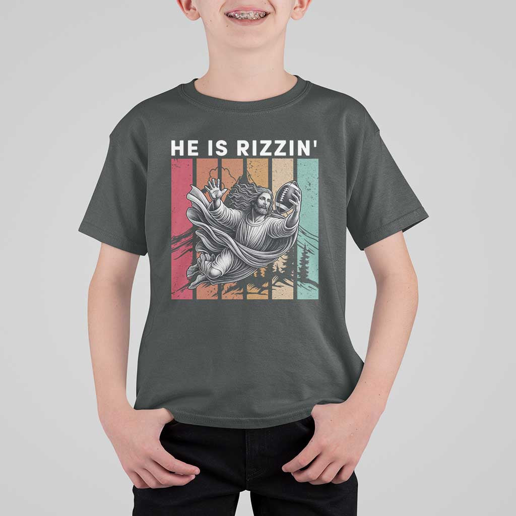 He Is Rizzin T Shirt For Kid Funny Christian Football Lover Gift - Wonder Print Shop