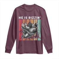 He Is Rizzin Long Sleeve Shirt Funny Christian Football Lover Gift - Wonder Print Shop