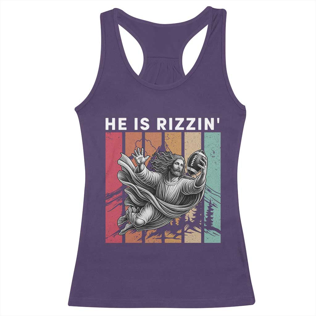 He Is Rizzin Racerback Tank Top Funny Christian Football Lover Gift - Wonder Print Shop
