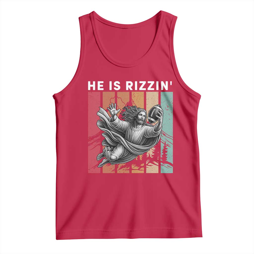 He Is Rizzin Tank Top Funny Christian Football Lover Gift - Wonder Print Shop